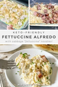 keto - friendly fettuccine alfredo with cabbage and potatoes