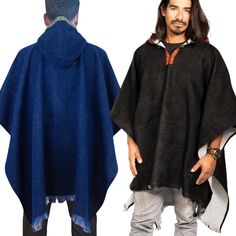 This one-of-a-kind alpaca wool poncho is handmade in Ecuador. Sturdy yet lightweight, it is both comfortable and stylish. With its hooded design and soft fabric, it makes a great gift for him. Timeless and timelessly fashionable. Soft, Comfortable and warm This hooded poncho is made from luxurious alpaca yarn. This incredibly soft poncho is uniquely designed and handmade in Ecuador by skilled local artisans. HIGH QUALITY ALPACA Alpaca yarn is the finest yarn in the world. It's very soft, warm an Black Alpaca Poncho For Winter, Black Alpaca Cape For Winter, Cozy Hooded Poncho For Outdoor, Hooded Fall Festival Poncho, Bohemian Hooded Alpaca Poncho, Oversized Alpaca Poncho For Winter, Hooded Cape One Size For Outdoor, One Size Hooded Cape For Outdoor, Bohemian Alpaca Hooded Outerwear