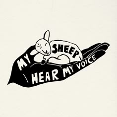 a sticker that says, my sheep hear my voice