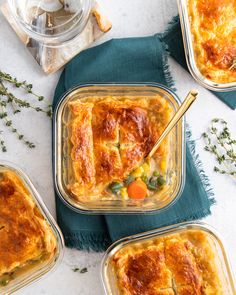 easy individual chicken pot pies with text overlay