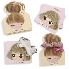 Display Cards For Bows, Bow Packaging Ideas, Hair Bow Packaging, Hair Bow Display, Hair Accessories Display, Kawaii Hair Accessories, Kid Hair