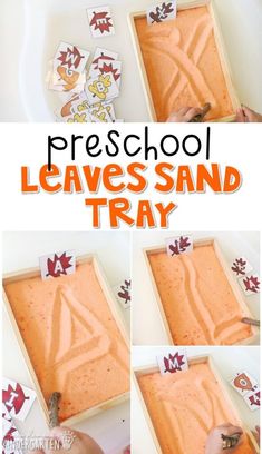 this is an easy way to teach kids how to use leaves and sand