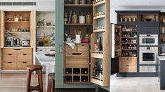 the kitchen is clean and ready to be used as a wine cellar or bar area