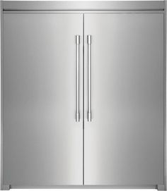 a stainless steel refrigerator freezer with two doors