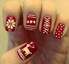 Christmas Theme Nails nails red nail art christmas merry christmas christmas pictures christmas ideas happy holidays christmas nails merry xmas Christmas Sweater Nails, Nail Art Noel, Unghie Nail Art, Sweater Nails, Christmas Nail Art Designs, Holiday Nail Art, Winter Nail Art, Diy Nail Art, Xmas Nails