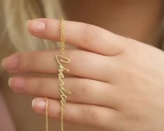 14K Handmade Personalized Name Jewelry by EliffPersonalized Mother Jewelry, Gold Name Necklace