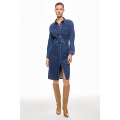 Blue (85% Cotton, 14% Lyocell, 1% Elastane). Casual Dresses. Collared. Long Sleeve. Front Button Closure. Shoulder to Hemline Length: 45". Imported. Denim Long Sleeve Shirt, Long Sleeve Denim Shirt, Rent The Runway, Madewell Denim, Long Sleeve Shirt Dress, Long Sleeve Shirt, Madewell, Sleeve Shirt, Casual Dresses