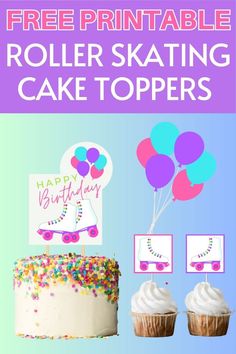 roller skating cake toppers Roller Skating Party Favors, Skating Cake, Cake Topper Template, Skate Cake, Roller Skate Cake, Roller Skating Party, Skate Party, Templates Printable Free, Roller Skate