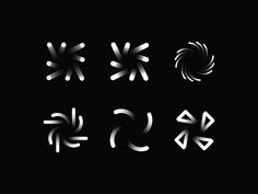 four different types of symbols are shown in the dark background, with white and black colors