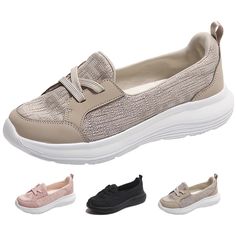 women's slip on shoes in various colors and sizes, including beige, black, pink