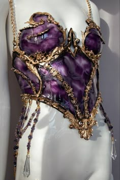 Makeup Artist Design, Corset Diy, Sirens Fashion, Wedding Dress Suit, Purple Corset