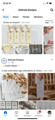 an instagram page with photos and text on it, including the words delicate designs