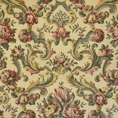 an old fashioned wallpaper with flowers and vines