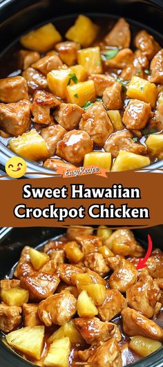 this sweet hawaiian crockpot chicken recipe is so easy to make