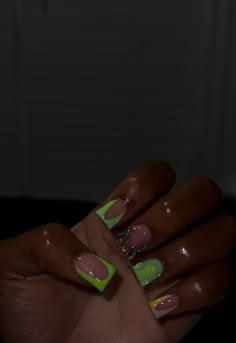 Acrylic Nails Yellow, Colourful Acrylic Nails, Cute Acrylic Nail Designs, Dope Nail Designs, French Acrylic Nails