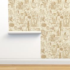 the wall paper is designed to look like it has many images on it