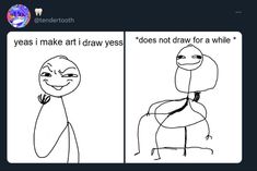 two cartoon faces, one is drawn and the other has drawn