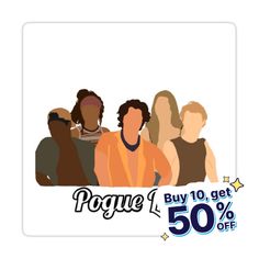 a group of people sitting next to each other in front of a sign that says pog