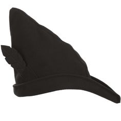 Look as dashing as a legendary character's shadow in this exclusive, officially licensed Peter Pan Disney Black Hat! The black cloth hat has a short brim that comes to a point in the front, and a black feather sewn jauntily into its right side. The brim comes to a diagonal point at the end. Black Felt Hat For Halloween Costume, Black Brimmed Hat For Costume, Black Curved Brim Costume Hat, Black Short Brim Hat For Costume, Black Costume Accessories With Curved Brim For Costume Party, Black Wide Brim Costume Hat For Cosplay, Black Brimmed Cosplay Hat, Black Brimmed Hat For Cosplay, Black Wide Brim Hat For Costume Party