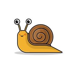 a snail with two eyes sitting on top of it's back and one eye closed