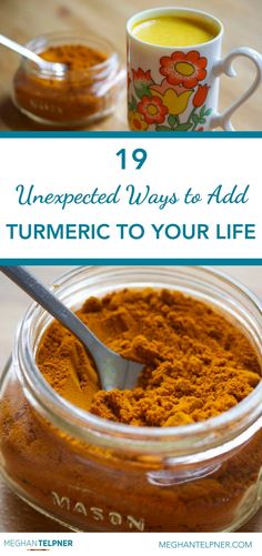 a jar filled with turmeric to your life