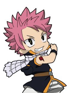 an anime character with pink hair and black clothes