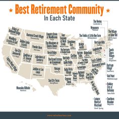 the best retirement community in each state is located on top of an us map,