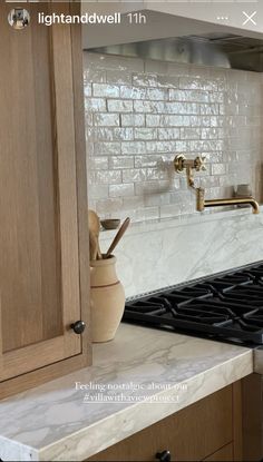 the kitchen counter is clean and ready to be used as a appliance for cooking