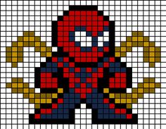 an image of a pixellated deadpool character