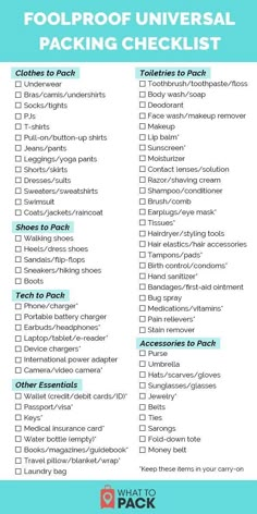 the ultimate tool for universal packing checklist is shown in blue and white with text overlay