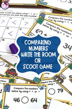 comparing numbers to write the room or scoot game