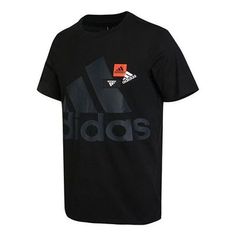 Men's adidas Mh Bp3 Tee1 Alphabet Logo Printing Round Neck Short Sleeve Black T-Shirt HN9043 Sporty T-shirt With Three Stripes For Sports, Adidas Sportswear T-shirt For Gym, Sportswear T-shirt With Three Stripes For Workout, Cotton Activewear With Three Stripes For Sports Season, Cotton Activewear With Three Stripes For Sports Events, Sportswear Cotton Activewear With Three Stripes Branding, Cotton Sportswear With Three Stripes Branding, Cotton Activewear With Three Stripes And Crew Neck, Cotton Crew Neck Activewear With Three Stripes