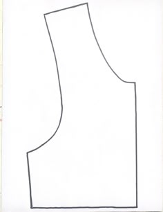 a drawing of a white top with black lines on it