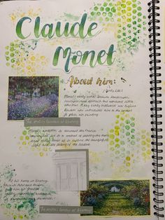 an open book with pictures and words on it that says caulde monet