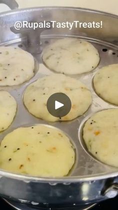 some food is being cooked in a pan on the stove and it looks like they are going to cook