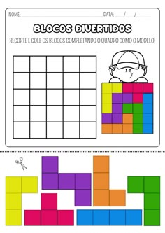 a printable worksheet with blocks and scissors to help students learn how to use them