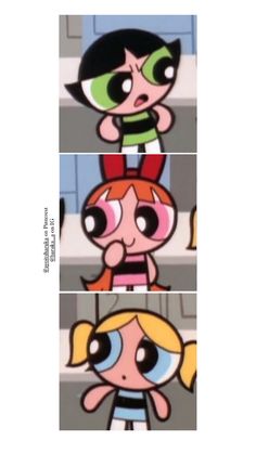 cartoon characters with different facial expressions on their faces and the same expression as they appear to be