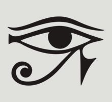 an egyptian eye sticker on a white background