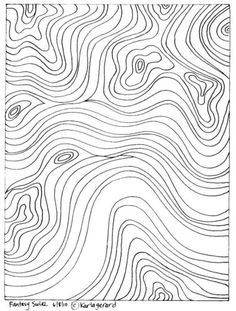 a black and white drawing of wavy lines