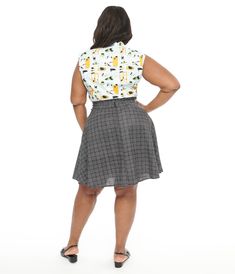 This sweet black and white check print 1950s plus size skirt from Retrolicious is made of soft cotton and features a flattering skater silhouette that twirls with every step. With a convenient back zipper and comfortable elastic waist, this skirt is perfect for all-day wear.Available in sizes XS-3X while supplies last. Plus Size Skirt, Plus Size Skirts, Skater Skirt, Unique Vintage, Elastic Waist, Elastic, Black White, Plus Size, Skirt