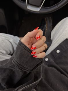 Red And Black Checkered Nails, Red Checker Nails, Orange And White Checkerboard Nails, Christmas Checkered Nails, Ferrari Red Nails Design, Red Checkered Nails, Rock N Roll Nails, Goth Nail Ideas, Checkered Nails