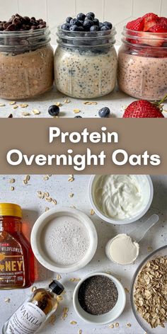 the ingredients to make overnight oats are shown