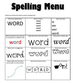 a spelling game with words that spell out the word in each letter, and an image of