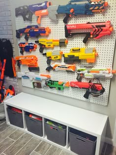 Nerf Storage, Small Kids Room, Clever Kids, Boys Playroom, Boys Room Ideas, Childrens Playroom, Kids' Playroom, Boys Bedroom Ideas, Casa Vintage