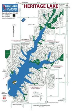 a map of the heritage lake area