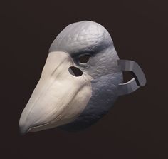 Shoebill mask version 2 .STL files for personal use and 3D printing. This product features detailed beak and feather texturing along the mask, and built-in hinges for easier assembly post printing. This model fits on print beds with a 300x300x400mm print bed, the files come sliced--it may need to be sliced more to fit smaller printer models.  With this purchase, you receive the .stl files for printing, which are compressed via .zip files. The files are already scaled to fit an average adult head, but feel free to adjust the sizing for your own comfort. We recommend printing it at a 30%-60% infill, some supports may be needed. Please to not resell or redistribute files. Do not sell blank prints of my models. However, you can sell customized costumes built off of my bases. Shoebill Bird, Crow Mask, Shoebill Stork, Therian Gear, Mask Inspiration, Print Bed, Horse Skull, Bird Mask, Small Printer