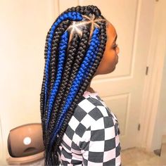 Braids Trending, New Braided Hairstyles, Colored Box Braids, Braid Trends, Big Box Braids Hairstyles, Jumbo Box Braids, Colored Braids, Hot Hair Colors, African Hair Braiding Styles