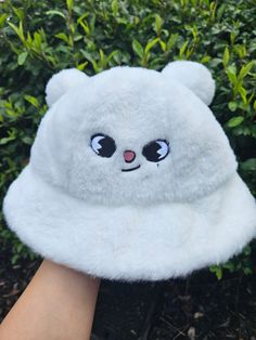 If your bias is Hyunjin, you NEED this. It's fluffy and therefore super soft and has the cutest little ears.  I also have these available for quokka and puppym! I also have a version of these available for the rest of skzoo without ears. I am actively working on finishing the rest of skzoo with ears! Cute Soft White Hat, Cute Soft Adjustable Hats, Cute Adjustable Warm Hat, Cute Warm Adjustable Hat, Cute Soft Winter Hats, White Adjustable Kawaii Hat, Cute Adjustable Winter Bucket Hat, Cute White Hat, One Size, Cute Warm Hats One Size