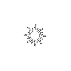 a black and white drawing of the sun