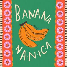 an image of a bunch of bananas with the words banana nan - ca on it